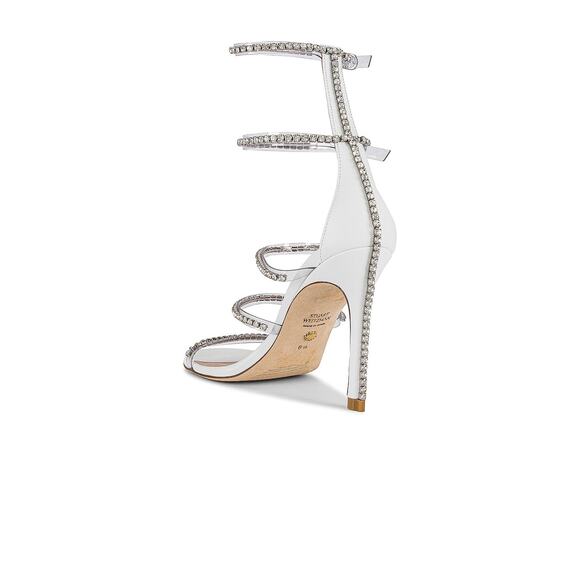 Stuart Weitzman Nudistglam 100 Gladiator Stiletto Heeled Sandal Clear Size 8 - Picture 3 of 15